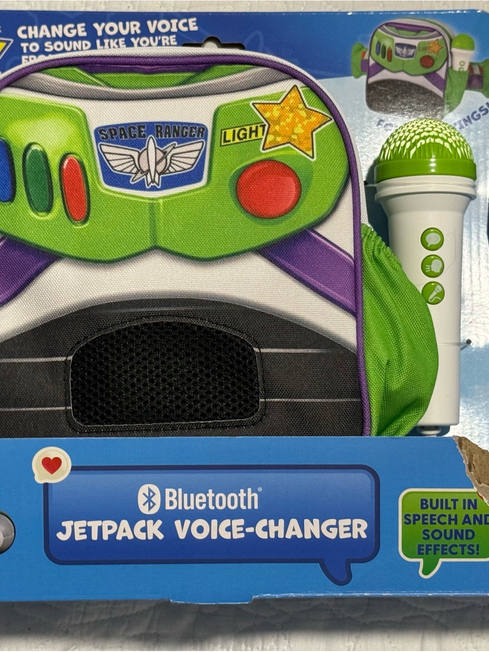 Space Ranger Bluetooth Jetpack Voice-Changer Backpack - Green & Purple